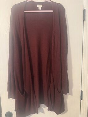 Old Navy Burgundy Open-Front Knit Cardigan